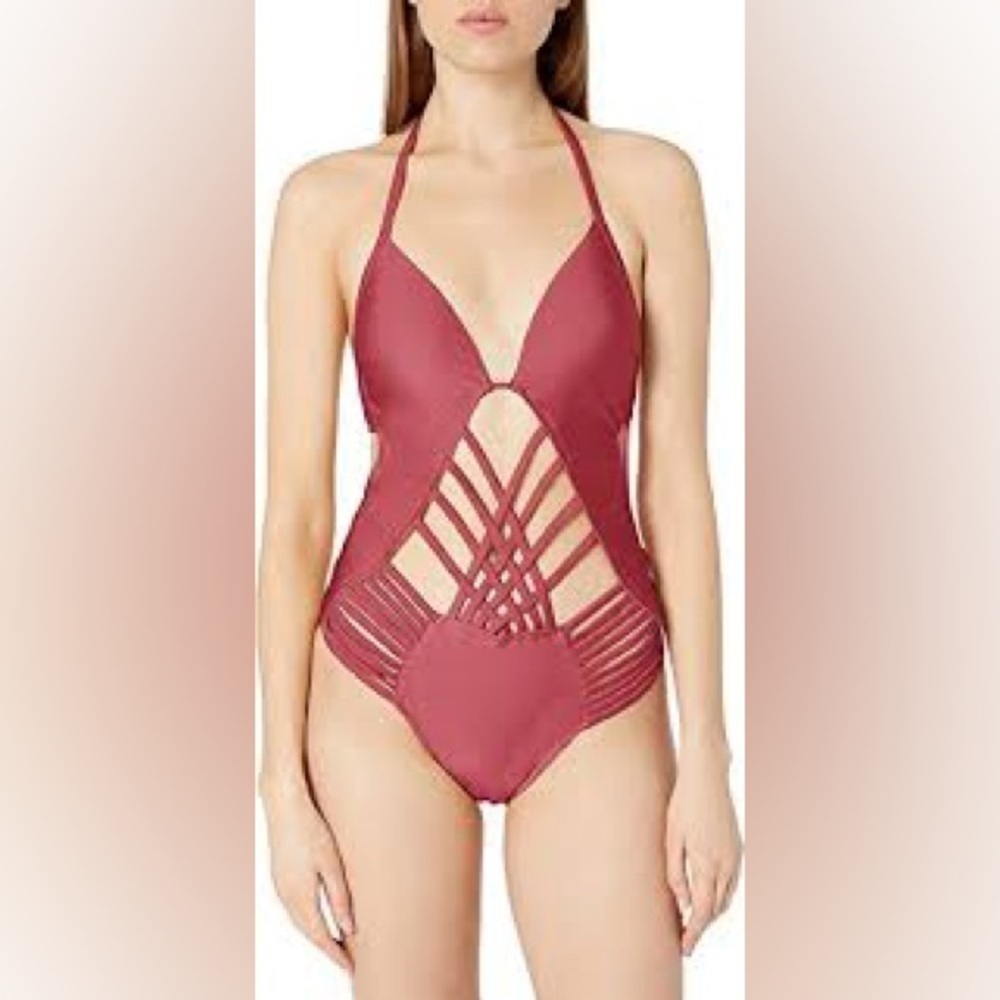 Kenneth Cole Women's Standard Stappy Push Up Mio One Piece Swimsuit size small